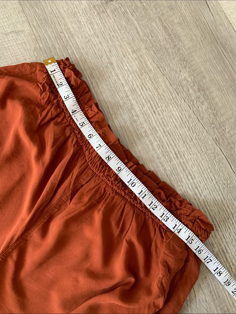 Elodie Rust Smocked Waist Wide Leg Pants, Size XL. - Picture 11 of 14
